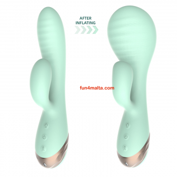 Naughty Hon Inflatable Rabbit Vibrator, mint green - reachargeable & waterproof